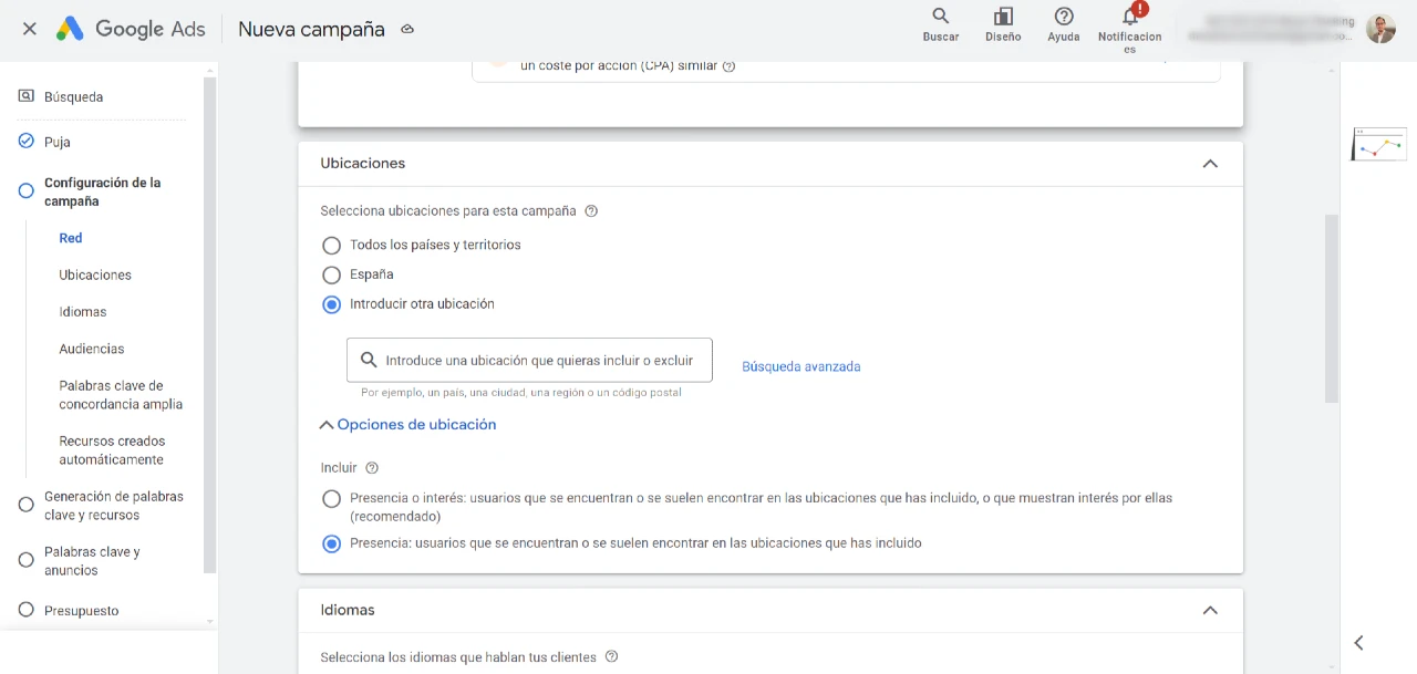 Anuncios con geo segmentación por países o ciudades en Google Ads